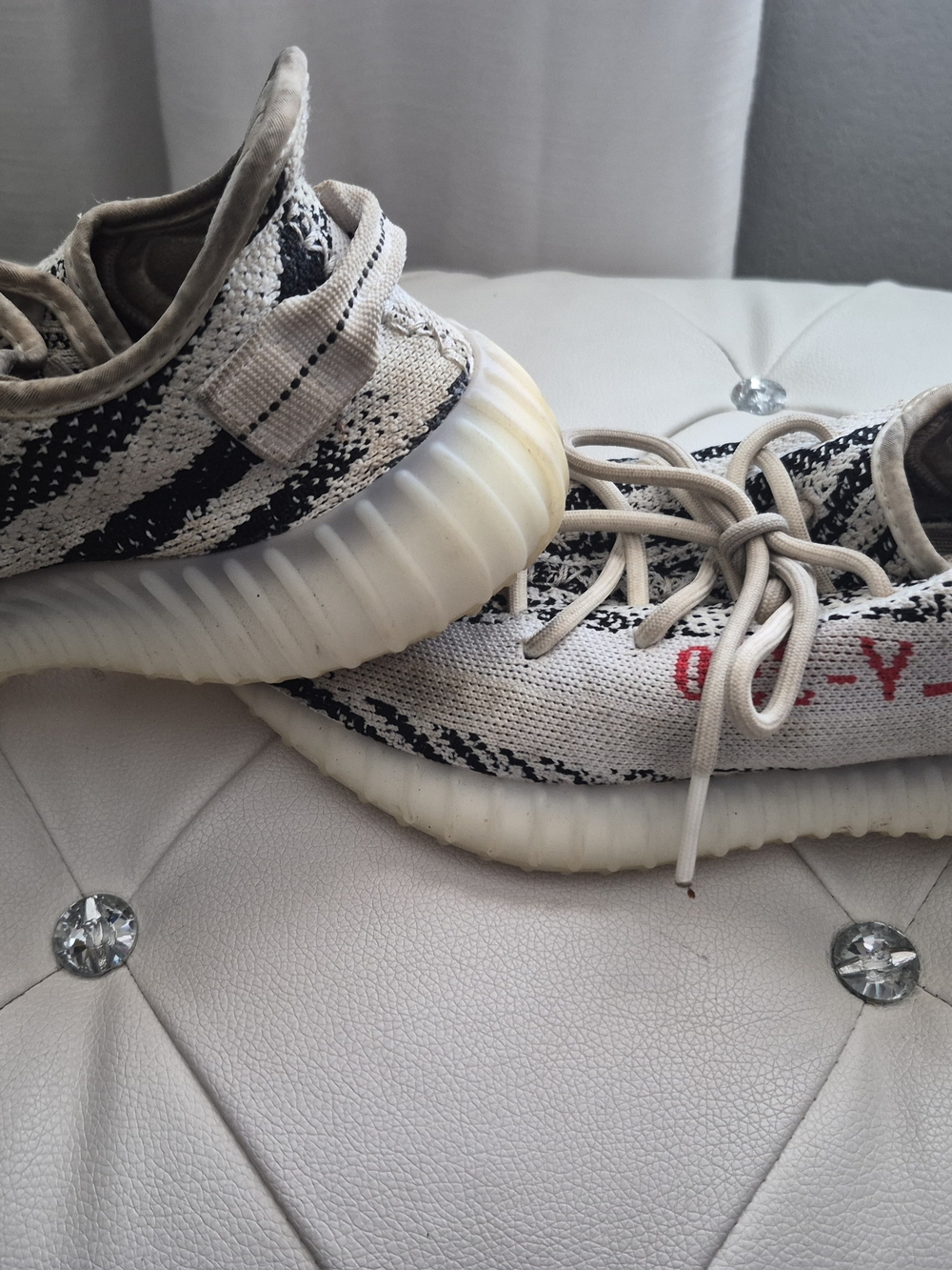 adidas Yeezy Boost 350 V2 Cream White & Black with Red Script